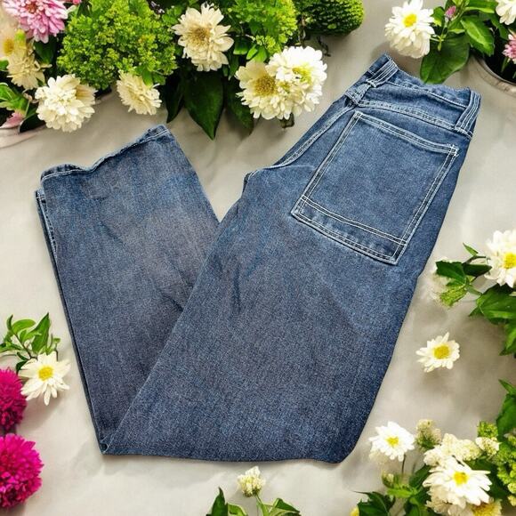 JOHN GALT Black Crispina Low Rise Carpenter Jeans Sz S Straight Leg 26X33 - Picture 4 of 9